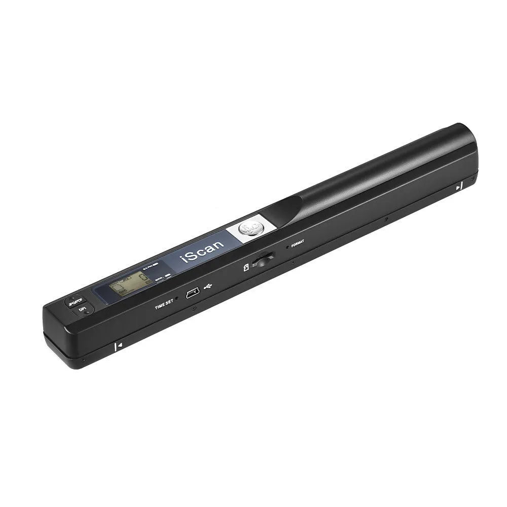 Handheld USB barcode scanner available in black, blue, green, red and silver colours