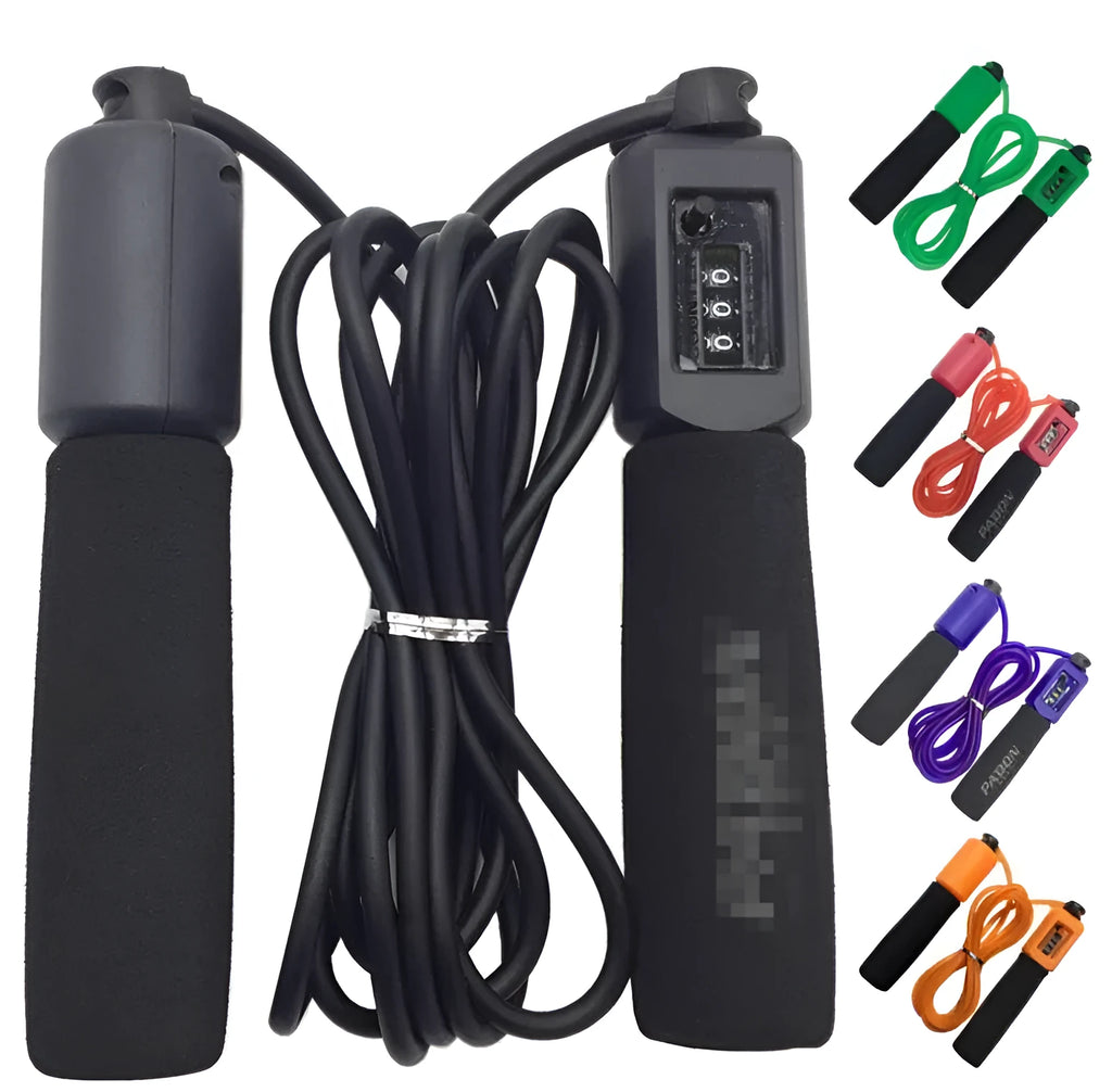 Adjustable 3 metre skipping rope with multi-material construction in various colour options