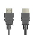 Black HDMI cable with nickel-plated connectors, shown in available lengths of 1m, 1.5m, 3m, and 5m.