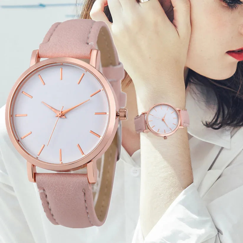 Square quartz watch with PU leather strap showing grey colour option and 35.5mm case