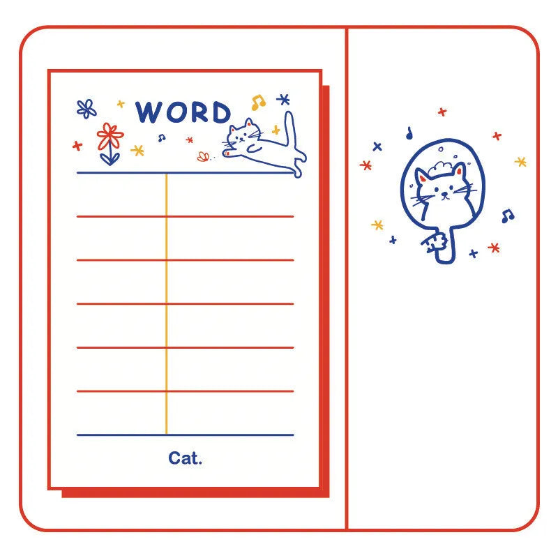 Countdown notebook with eight design options showing cherry, flower, cloud, and ice cream patterns