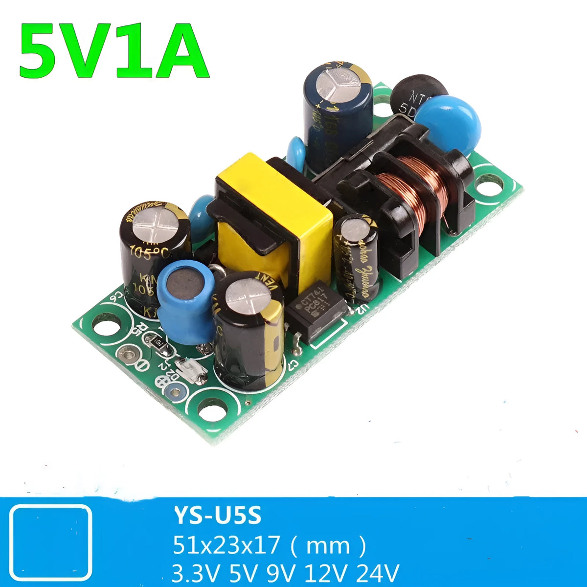 YS-U5S metal switching power board module for AC to 5V DC conversion