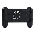 Black Cooling Bluetooth Controller P2 for Apple iOS mobile gaming with adjustable phone clamp and cooling fan visible