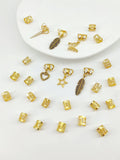 Antique style dirty braid hair rings with trendy leaves pattern in gold or silver finish