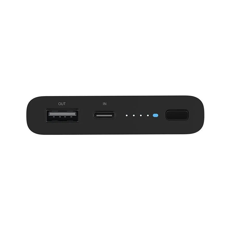 White or black 10000mAh power bank with USB-C and USB ports