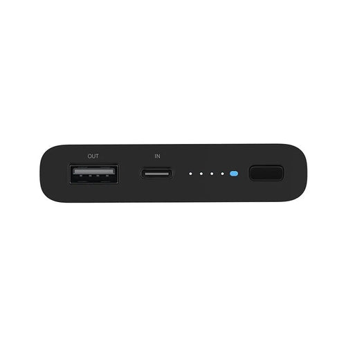 White or black 10000mAh power bank with USB-C and USB ports