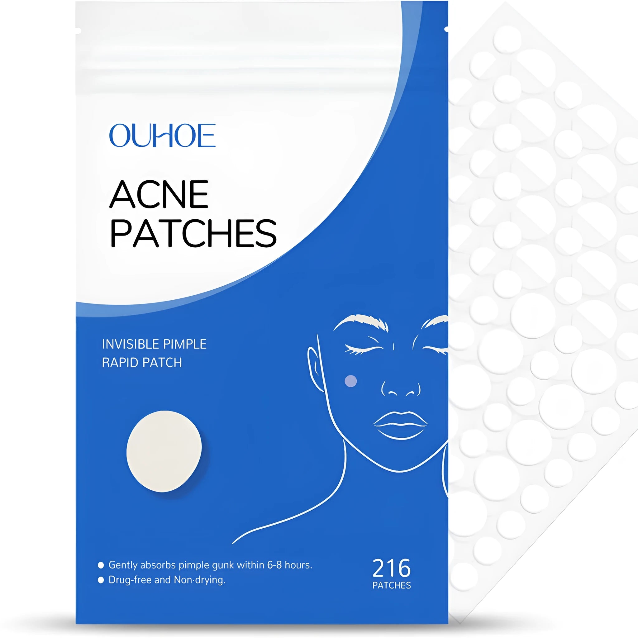 216 hydrocolloid acne patches with tea tree oil and vitamin E ingredients for facial spot treatment