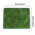 Artificial grass dog toilet training mat on floor with measurement showing 46x36cm size