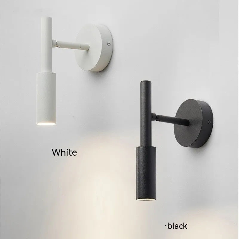 Modern wrought iron wall lamp with three colour temperature light source in black finish