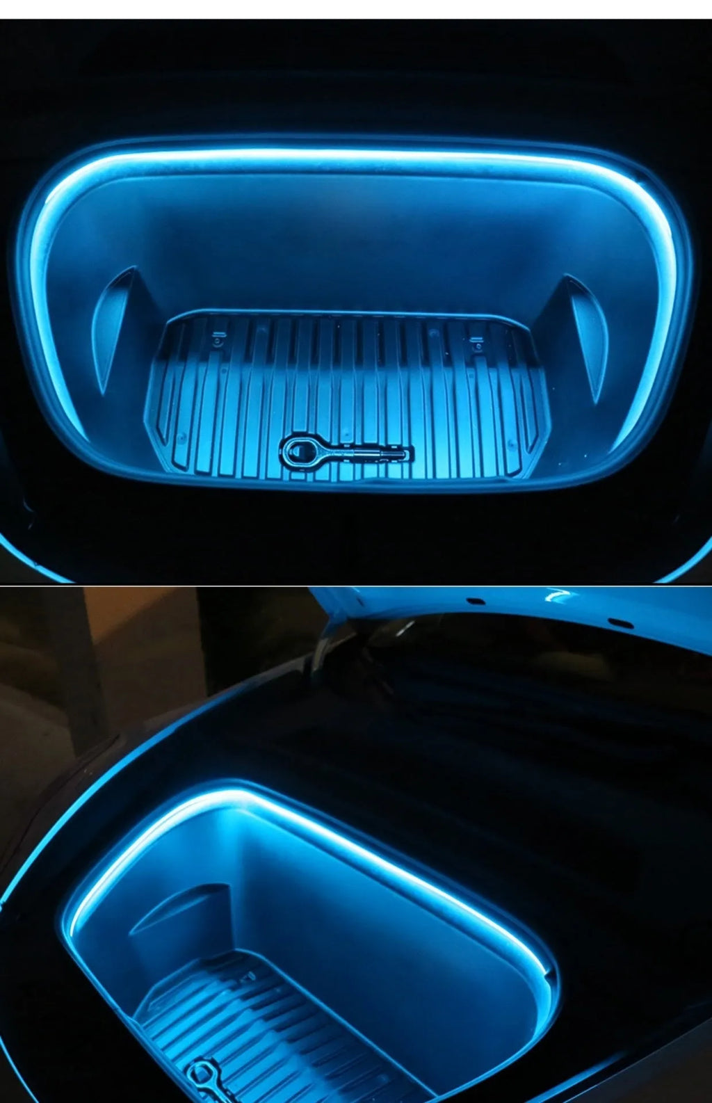 Tesla Model 3 and Model Y front cup holder ambience lighting kit in soft silicone housing