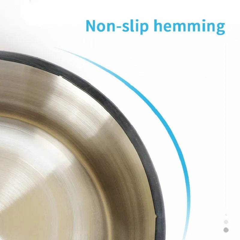 Stainless steel pet bowl with colourful melamine exterior in six size options with non-slip base