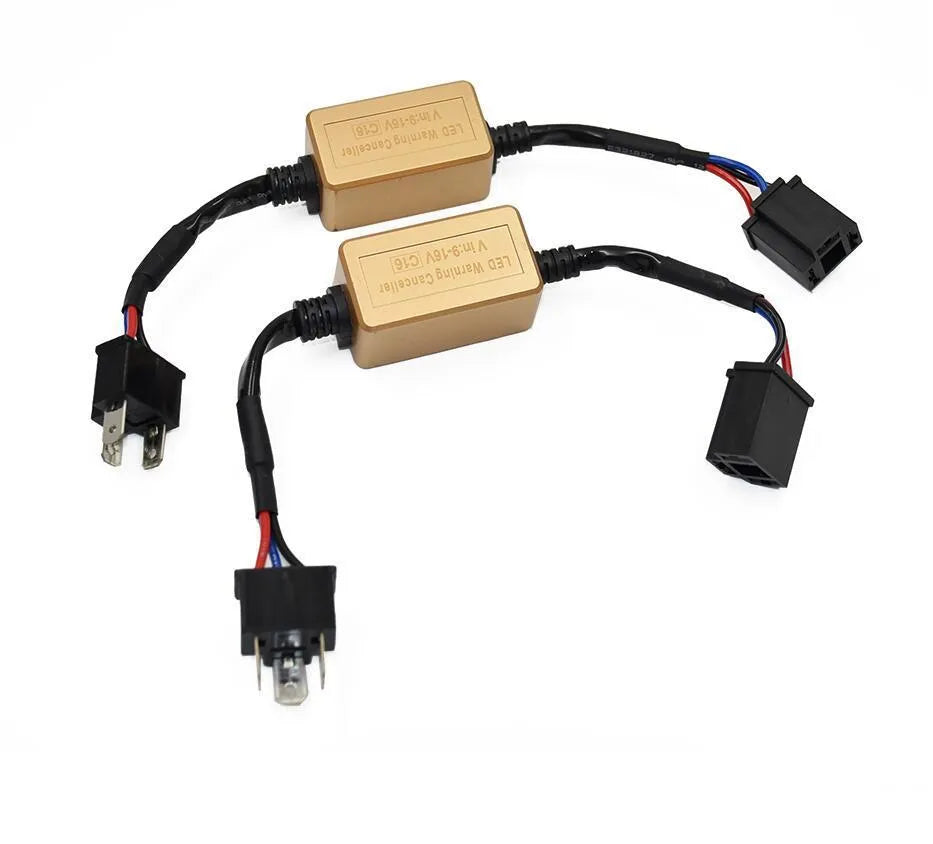 Black alloy LED car headlight CANbus decoder for H4 H7 H11 bulbs