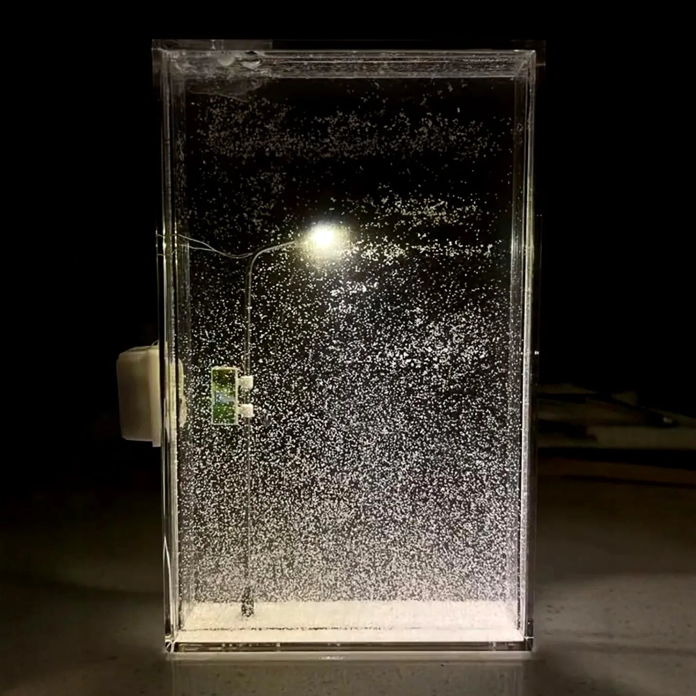 DIY magic snowy landscape night light kit with flowing snow effects and street light for Christmas desktop decor