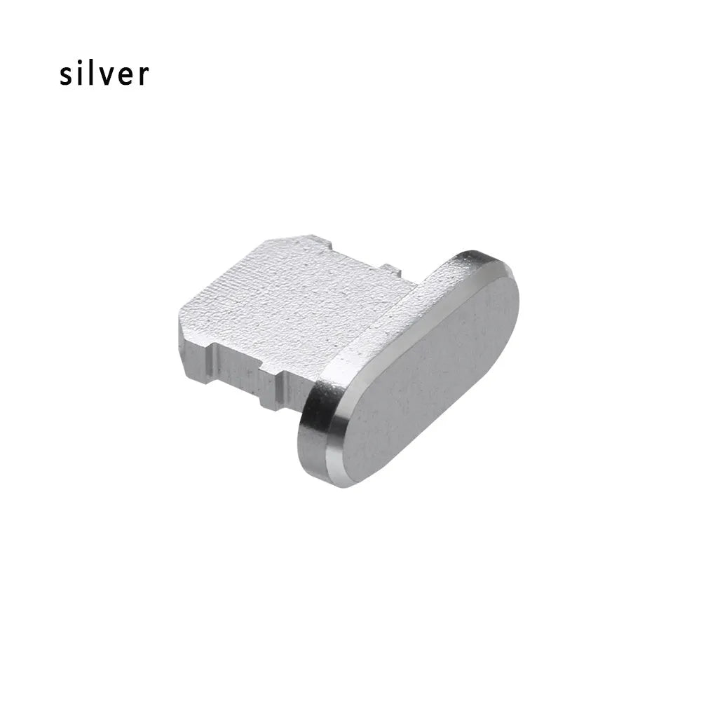 Aluminium alloy dust plug for iPhone charging port in multiple colour options.