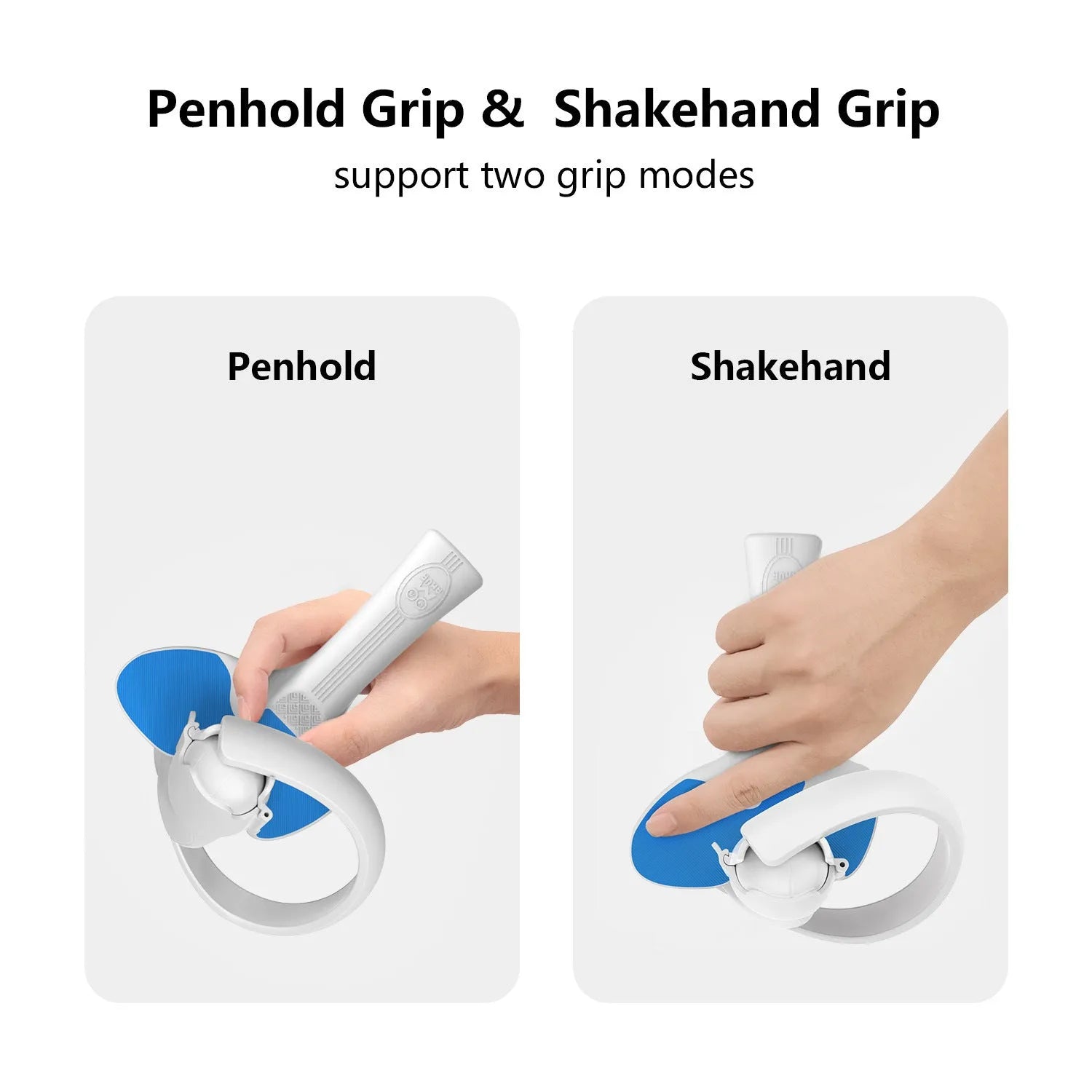 Red and blue PICO 4 VR controller hand grip accessory for table tennis games