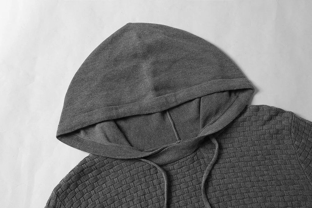 Men's cotton polyester blend hooded sweatshirt shown in one of nine available colours.