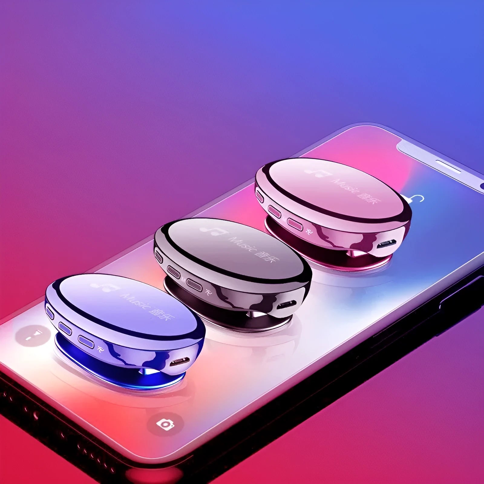 Bluetooth MP4 music player in black, blue, or rose gold with OLED screen