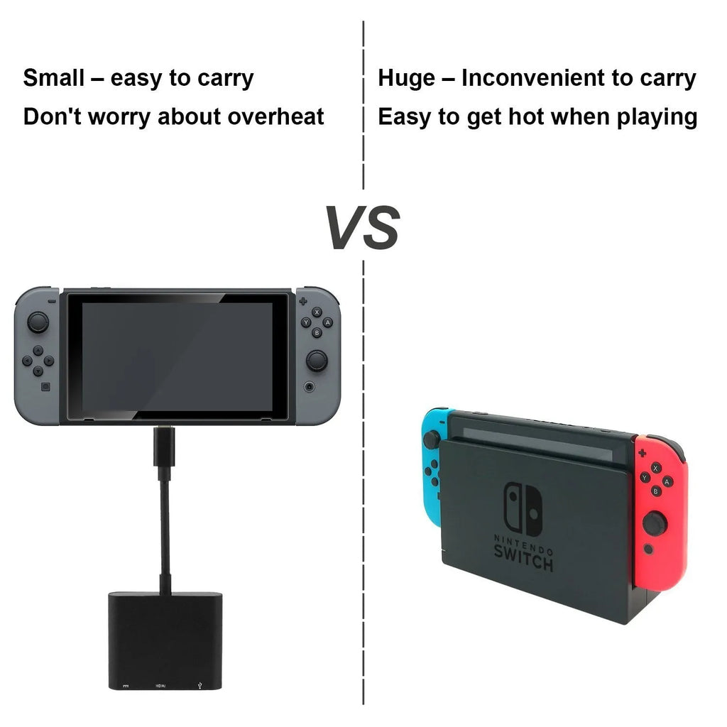 Black USB 3.1 Type-C to HDMI adapter cable for Nintendo Switch and USB-C devices