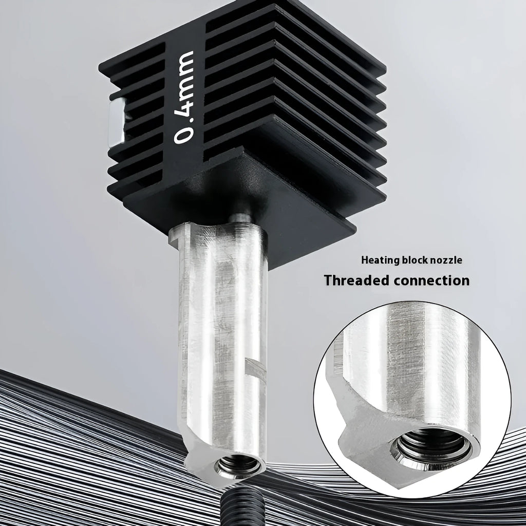 Hardened steel hot end nozzle assembly for A1 Mini 3D printer with four nozzle sizes
