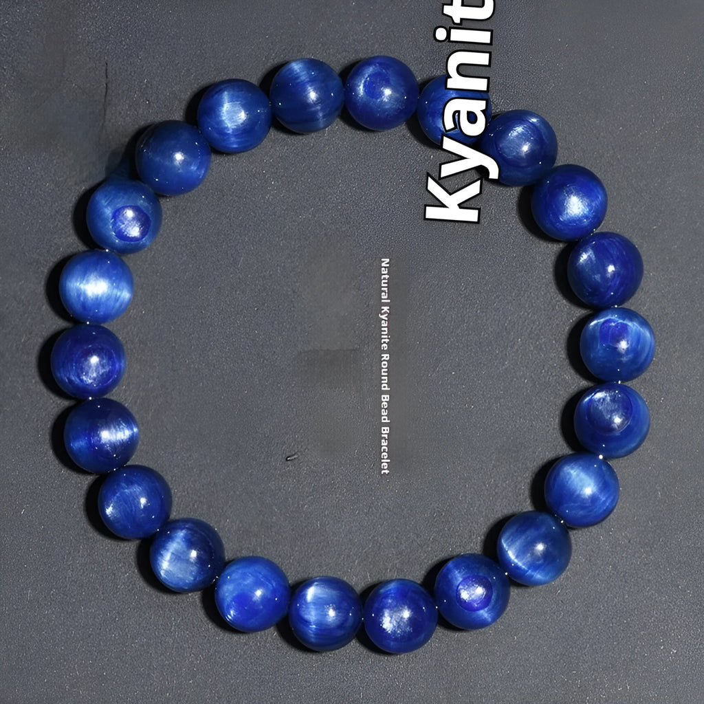 7A grade blue crystal bracelet with geometric Ruyi design elements in polished finish