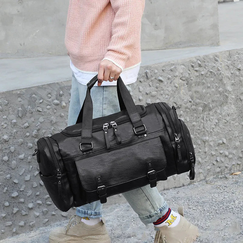 Black waterproof PU fabric travel shoe bag organiser with foldable design
