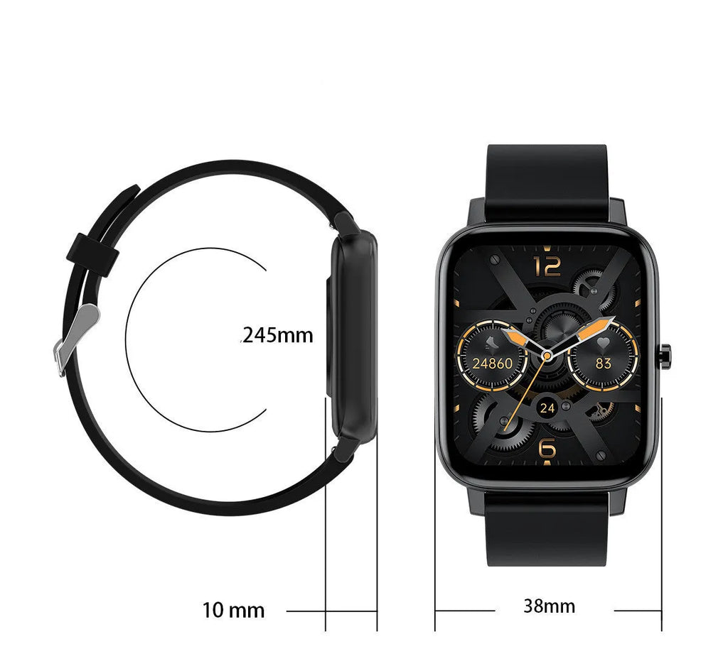 H80 fashion sports smart watch with silicone strap on wrist, showing health metrics on 1.69 inch screen.