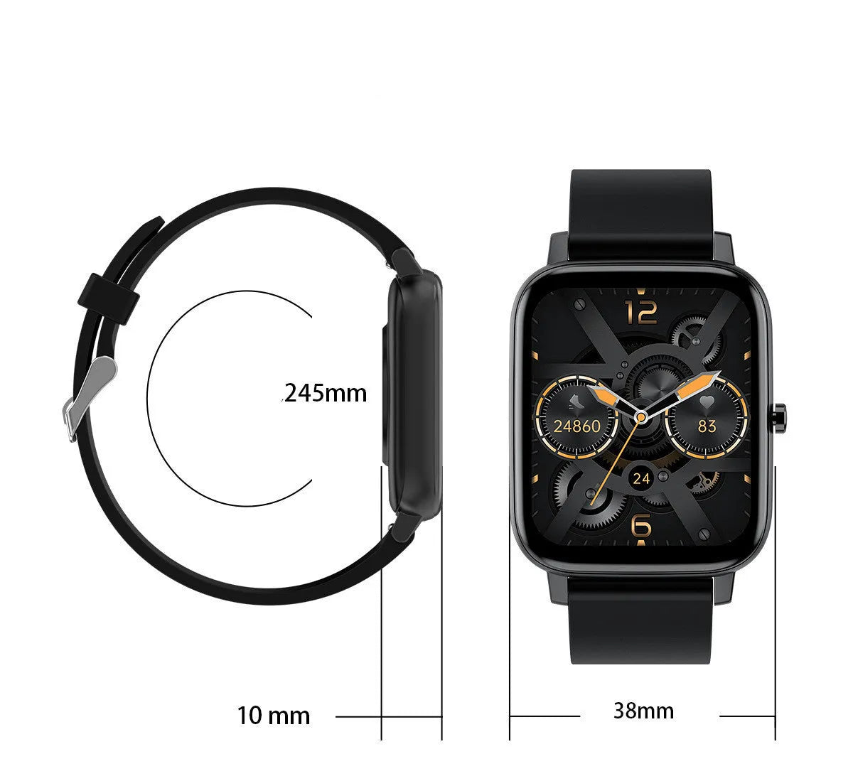 H80 fashion sports smart watch with silicone strap on wrist, showing health metrics on 1.69 inch screen.