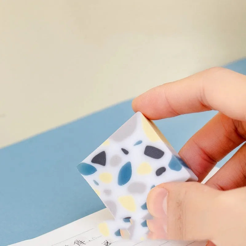 Super Clean Traceless rubber eraser with brick-shaped design for pencil mark removal