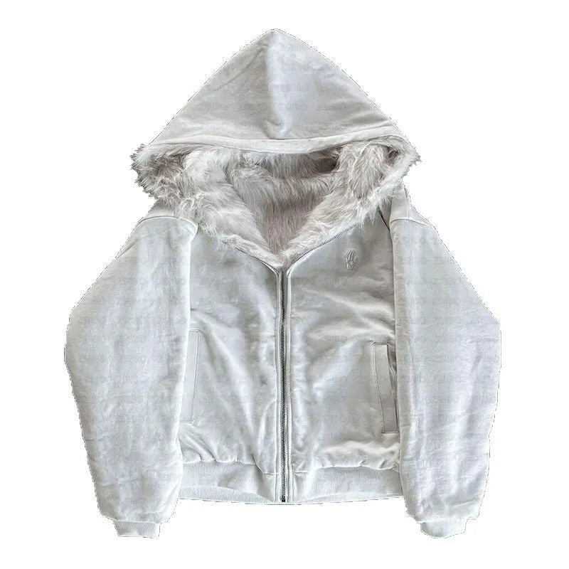 Casual baggy cardigan-style coat in black or white for men and women
