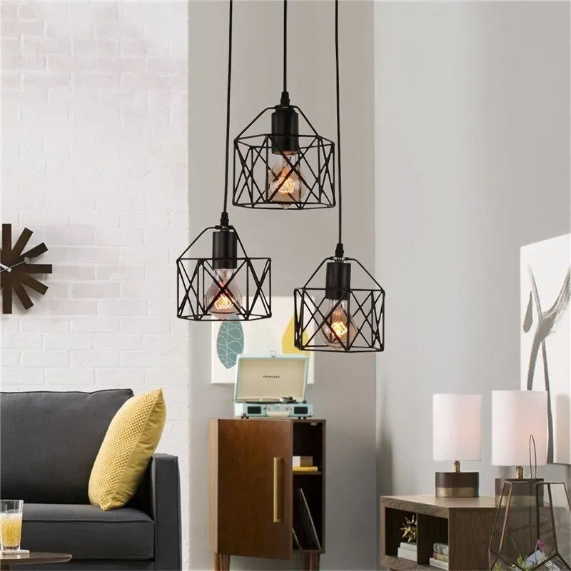 American country style decorative light with iron shade, dimensions 150mm by 140mm.