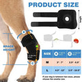 Black polyester dog leg guard for joint protection and ACL rehabilitation