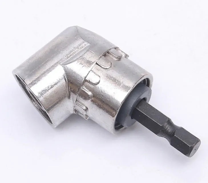 Flexible shaft adaptor for electric drills with 105-degree turning head on a chrome vanadium steel shaft.