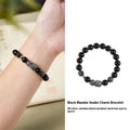 Men's black obsidian snake bracelet in 925 sterling silver with retro zodiac design