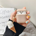 Transparent cylinder ice cream style silicone case for AirPods 2 wireless earbuds