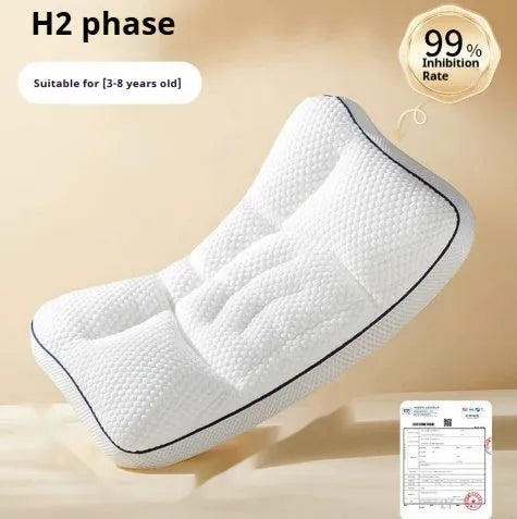 Children's partition neck pillow with double-sided antibacterial design for ages 1-3-6 years
