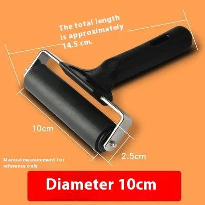 6cm black rubber paint roller with metal bracket for smooth and even paint coverage