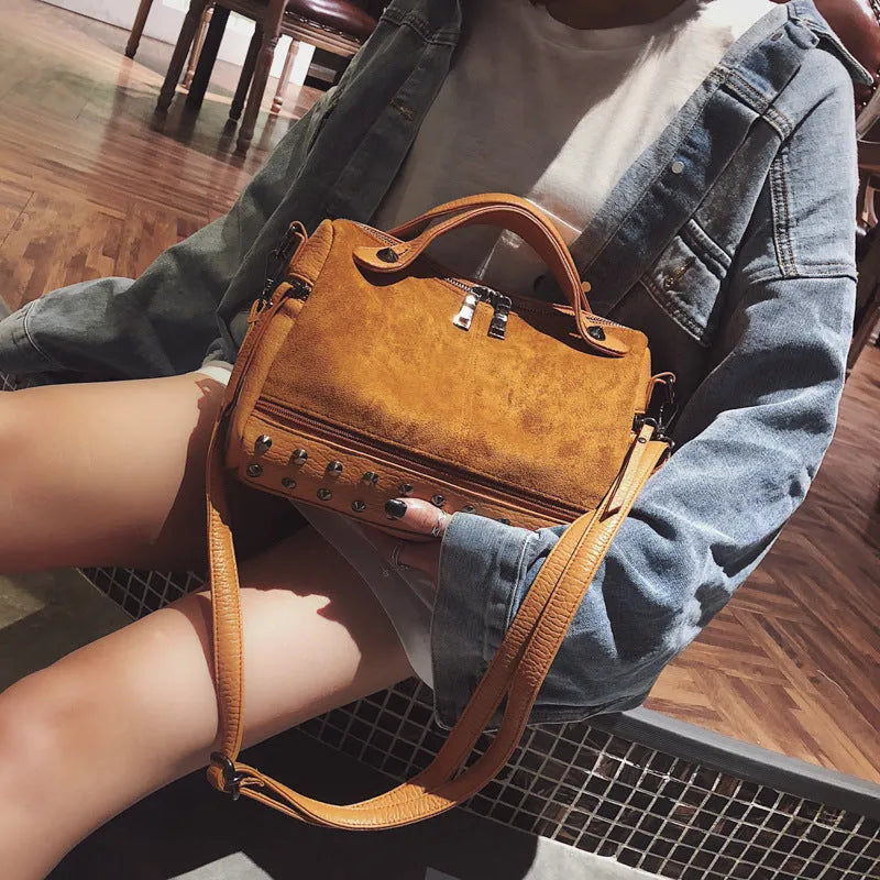 Soft PU women's casual tote shoulder bag in black, brown or grey with smooth zipper