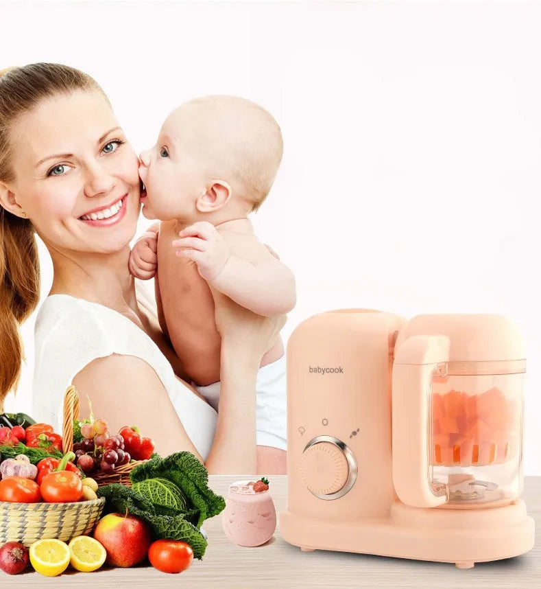 Green baby food processor steamer and blender with 10 litre capacity and double mixing blades
