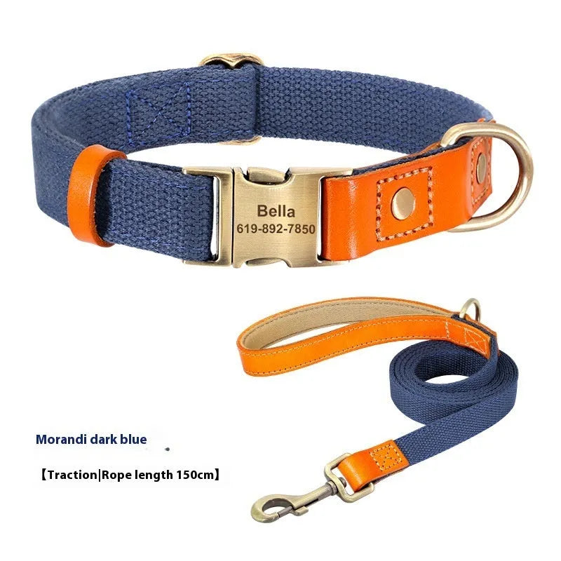 Small dog collar and matching traction rope made from soft mohair in six colour options.