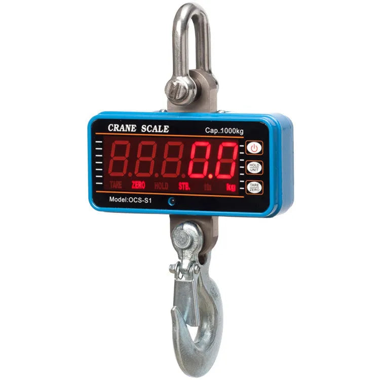 Orange electronic crane scale with digital display for 500kg warehouse weighing