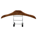 Wood yellow stainless steel car-mounted clothes hanger for suits and shirts