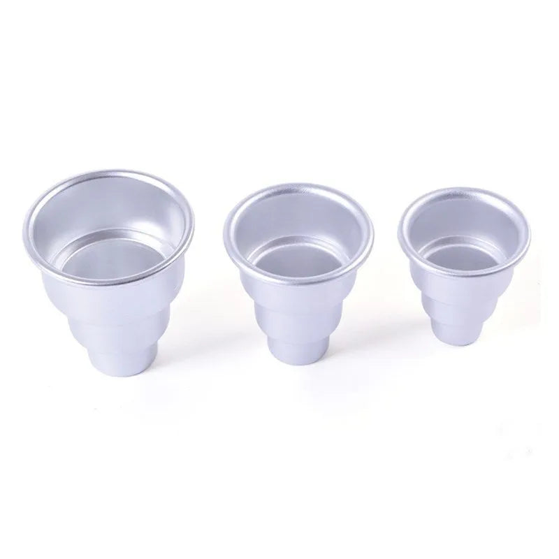 Silver aluminium alloy three-layer cake mould in large medium small sizes for fondant cakes