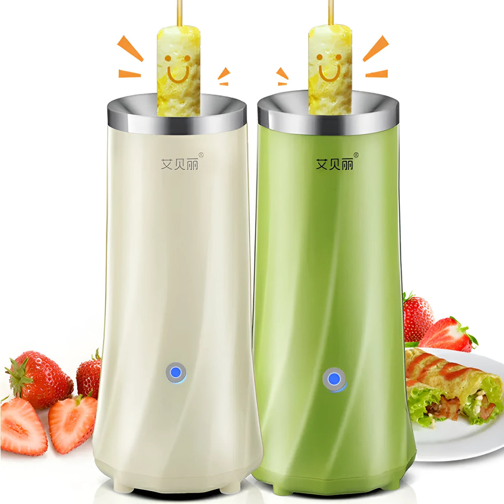 Beige white and green mini breakfast machine with automatic function for kitchen use