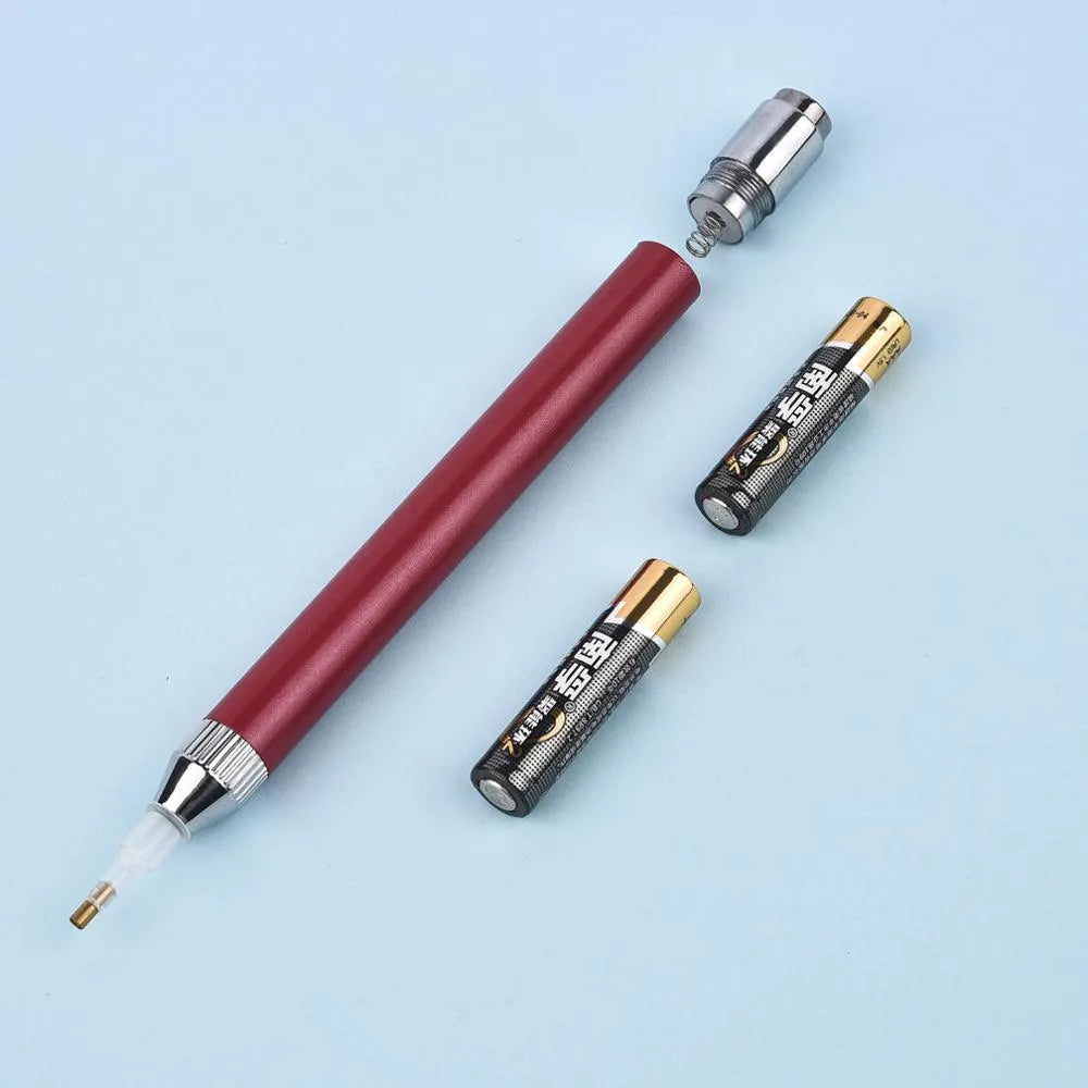 Luminous diamond painting drill pen with aluminium alloy body and metal frame in choice of colours