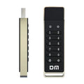 Intelligent digital button fingerprint encryption USB flash drive with metal shell showing dimensions