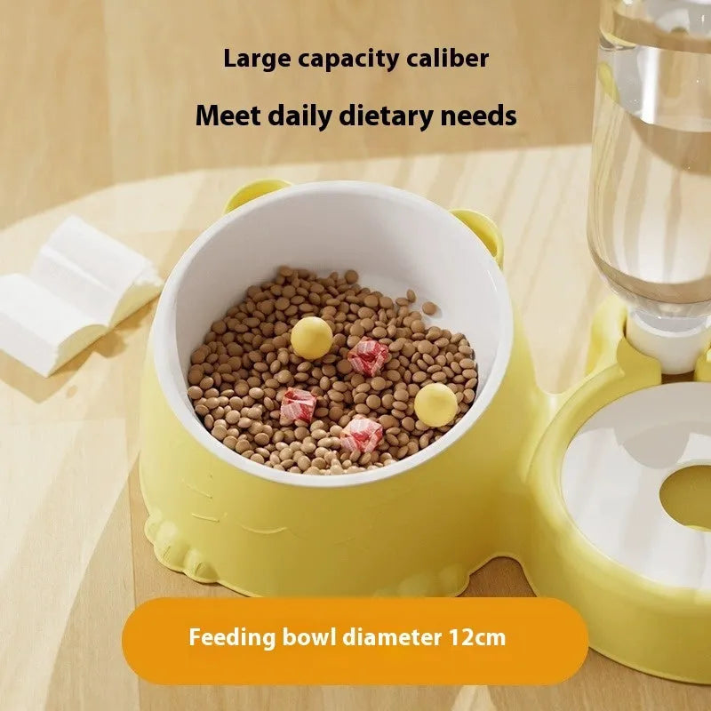 Double bowl automatic drinking pet basin for cats in plastic construction with colour options