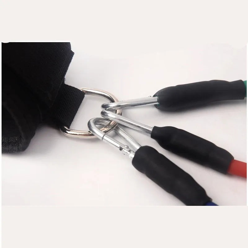Black taekwondo leg training pull rope set for explosive kicking force development