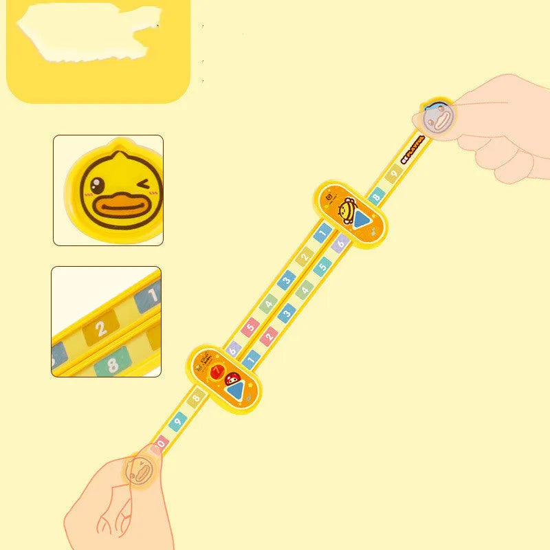 Yellow plastic cartoon digital decomposition ruler for children's mathematics education