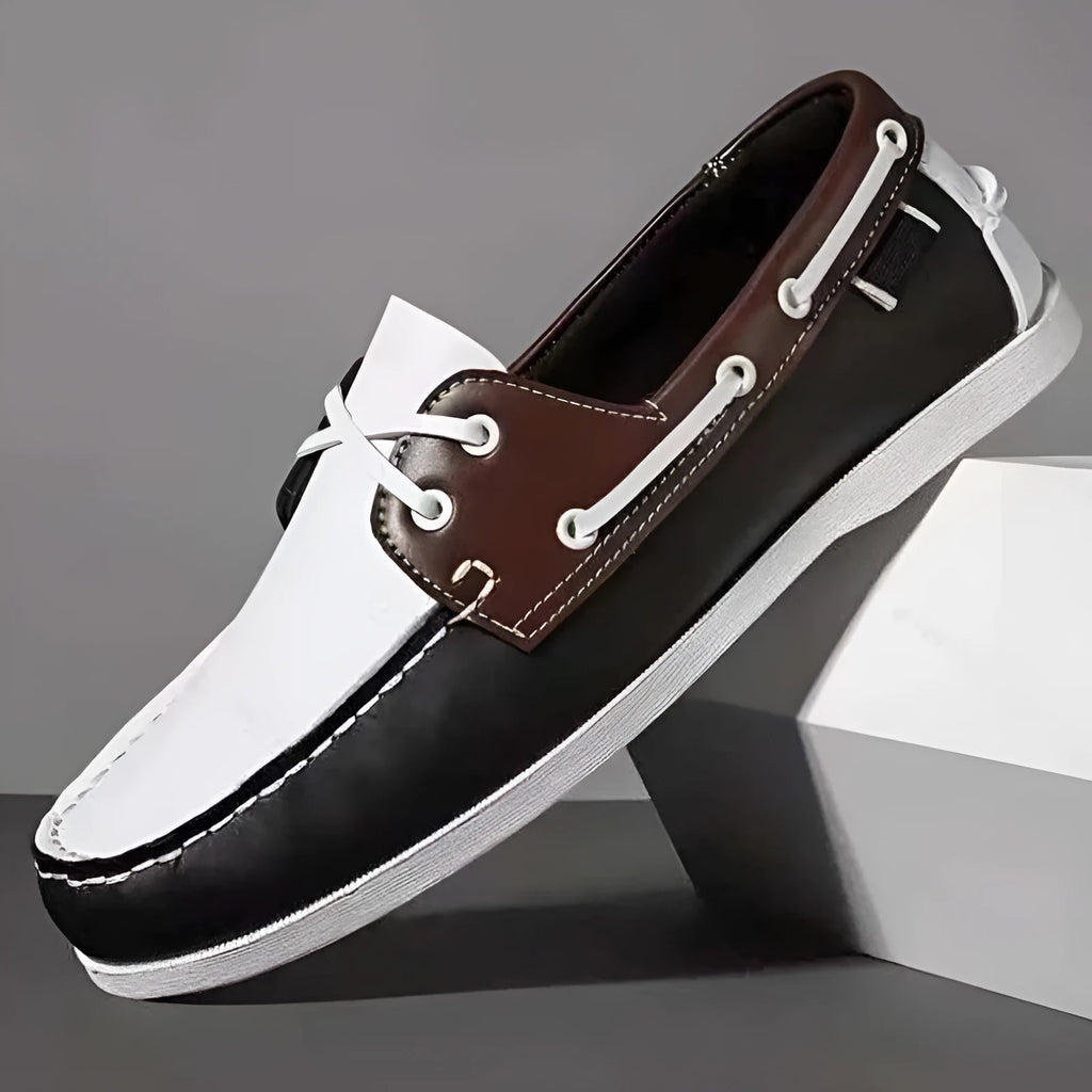 Men's British style casual shoes with artificial PU uppers in black colour option
