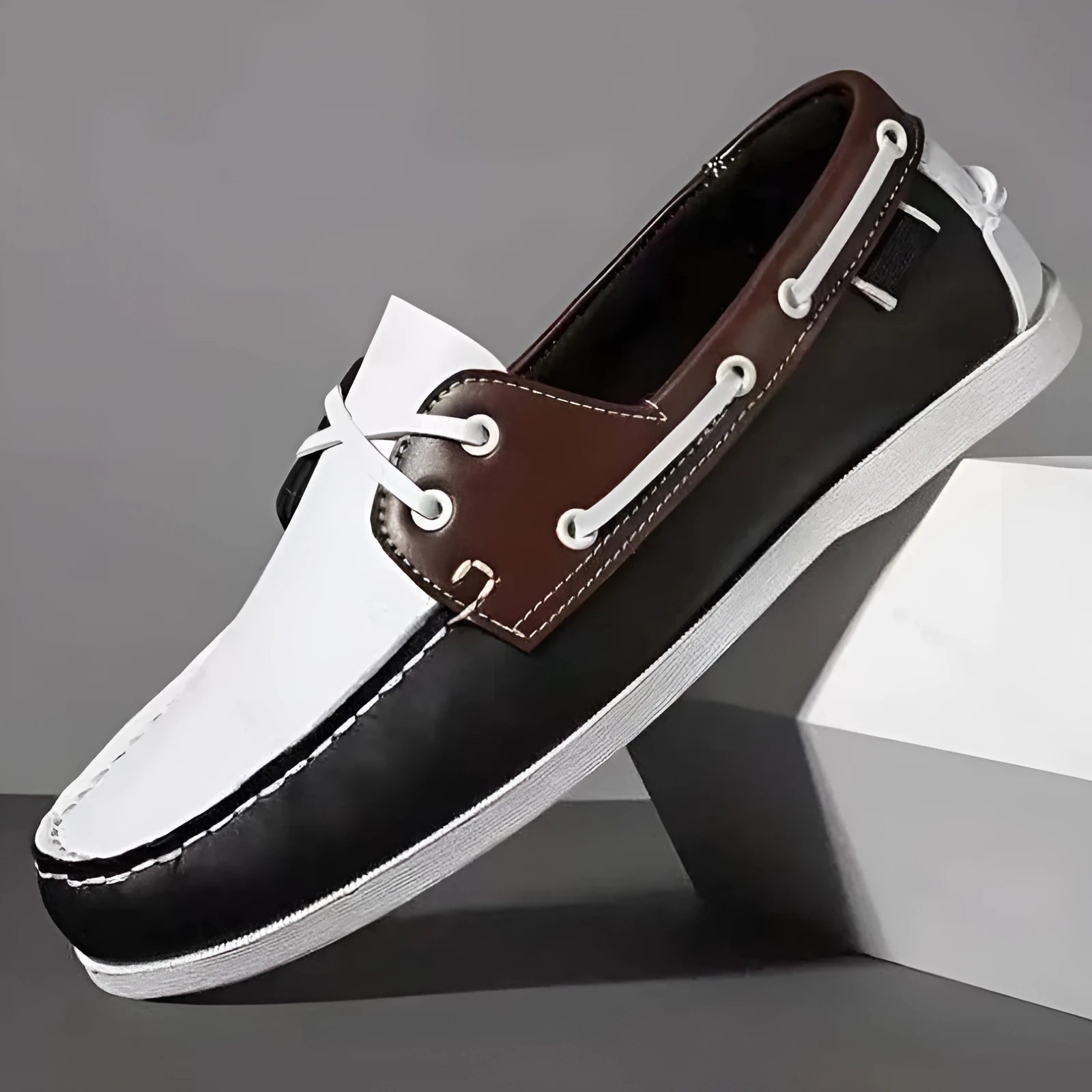 Men's British style casual shoes with artificial PU uppers in black colour option